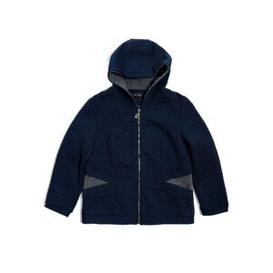 Kair Geometric Patterned Navy Hoodie